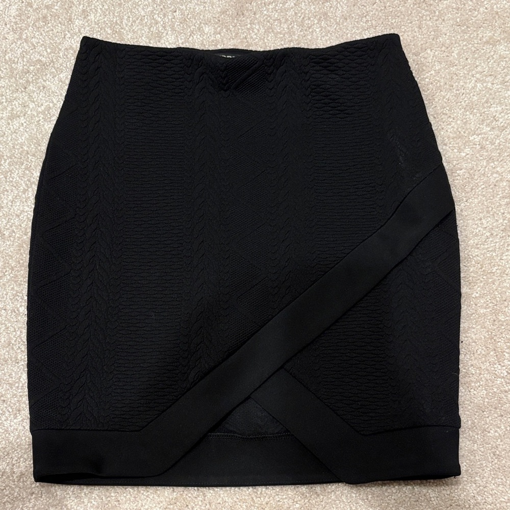 Express Black Textured Mini Skirt